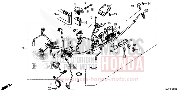 WIRE HARNESS for CTX700 ABS PEARL FADELESS WHITE (NH341) from 2014